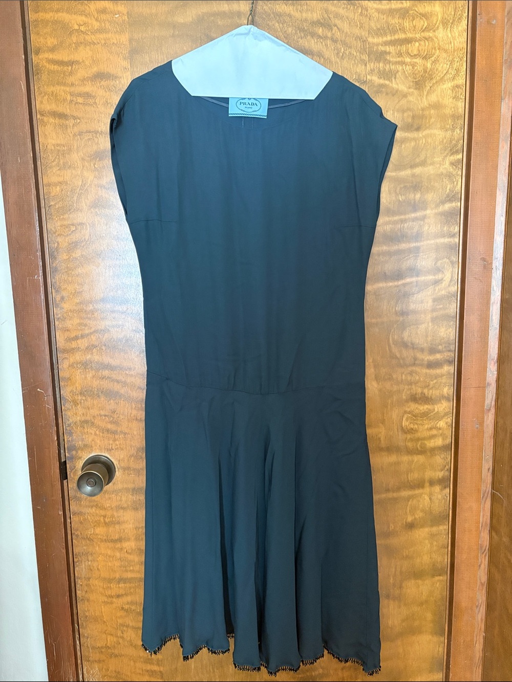 Prada Black Midi Dress with Subtle Flare
